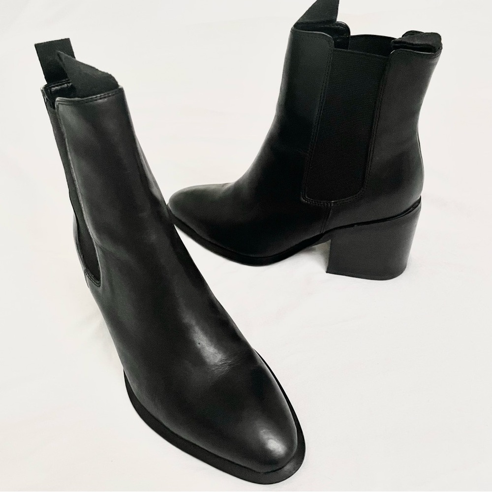 Revolve Tony Bianco NEW Hampton Black Calais Ankle Stacked Heel Boots